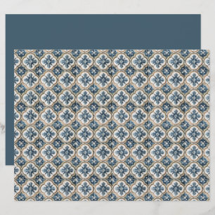 Padrão de Azulejo Espanhol Trevo Dourado com Acent