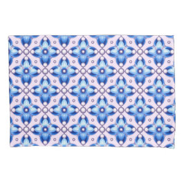 Padrão de Azulejo Floral Azul com Acentos de Pérol