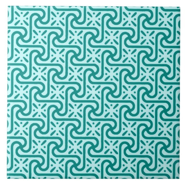 padrão de azulejos egípcios, turquesa e aqua (Frente)