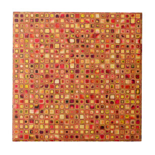 Padrão de Azulejos Mosaicos Texturizados de Laranj