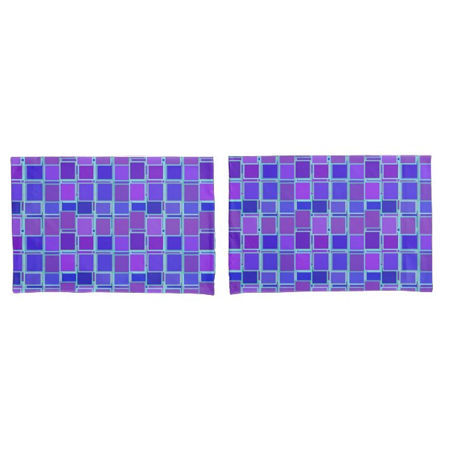 Padrão de Azulejos Quadrados Mosaico Roxo (Frente - conjunto)