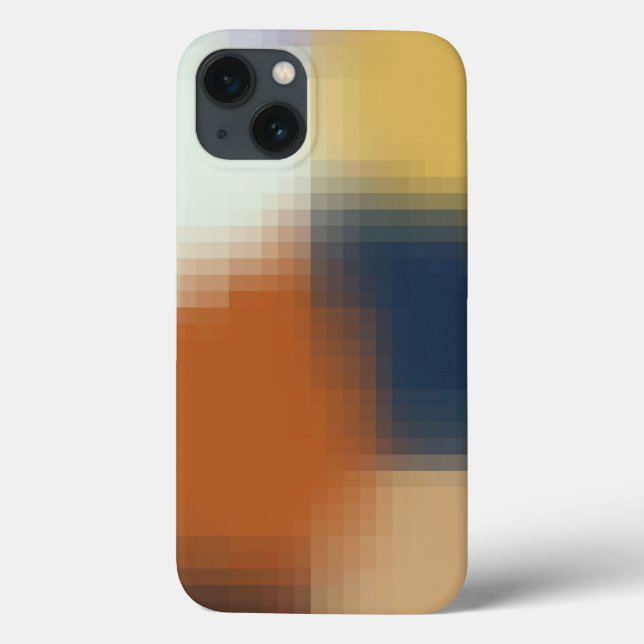 Padrão de bege Amarelo Azul Laranja Moderno Trendy (Verso)