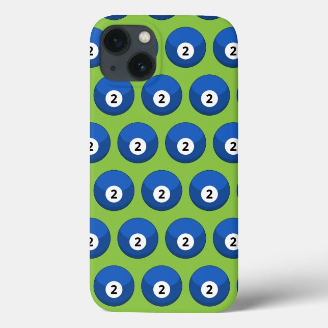Padrão de Bola Azul Billiard Número Dois (Verso)
