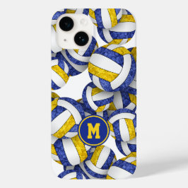 Padrão de boliches girais monogramas de ouro azul