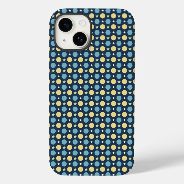 Padrão de Bolinhas Amarelo de Bebê Azul (Verso)