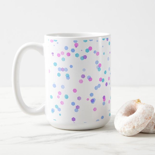 Padrão de Bolinhas, Caneca de Café de 450ml (Com Donut)