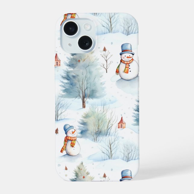 Padrão de Bonecos de Neve Felizes (Verso)