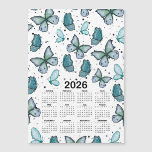 Padrão de Borboletas Verdes Azuis do Calendário 20