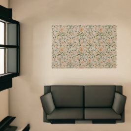 Padrão de burlap floreal amarelo verde-claro