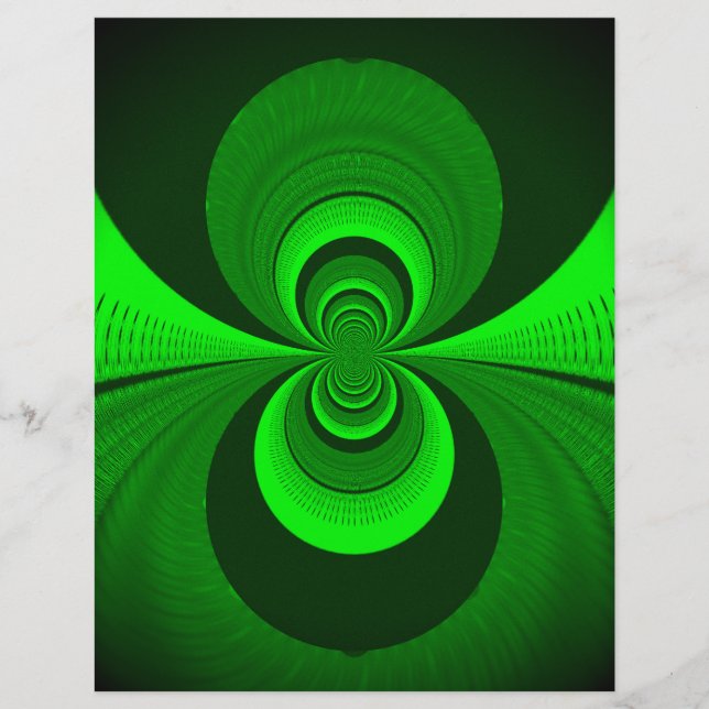 Padrão de caleidoscópio verde brilhante abstrato (Frente)