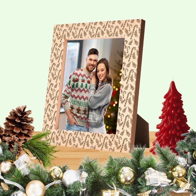 Padrão de Caneta de Natal 8x10 (Christmas Candy Cane Pattern 8x10 Etched Frames)