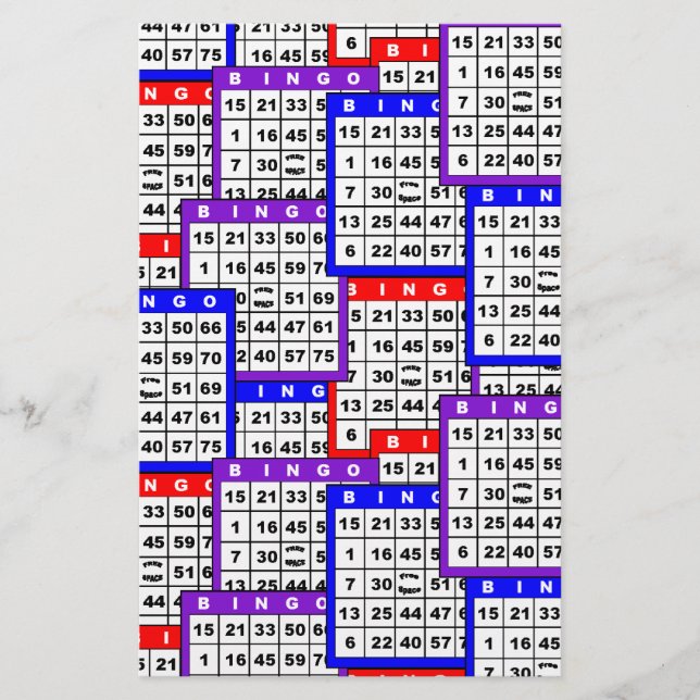 Padrão de Cartões de Bingo (Frente)