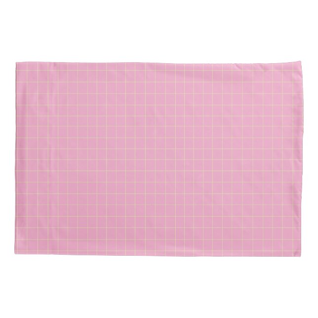 Padrão de célula verde claro xadrez rosa. (Verso)