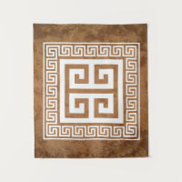 Padrão de Chave Grega Tapeçaria de Design Branco
