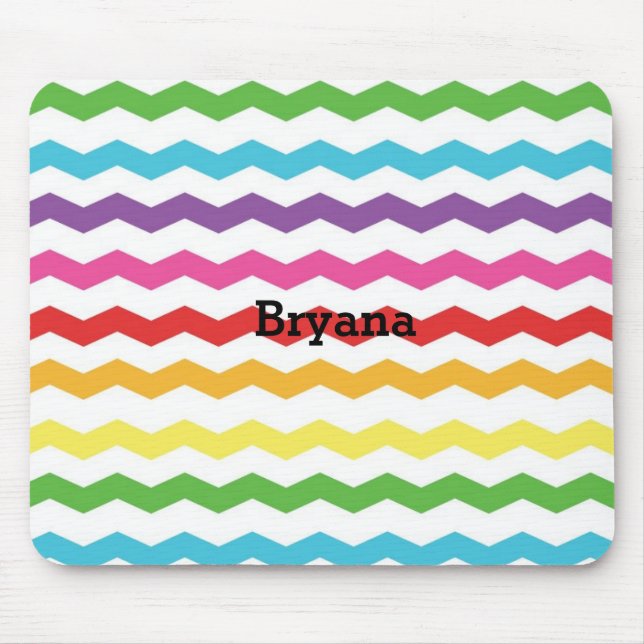 Padrão de Chevron de Arco-íris Colorido Mouse Pad  (Frente)