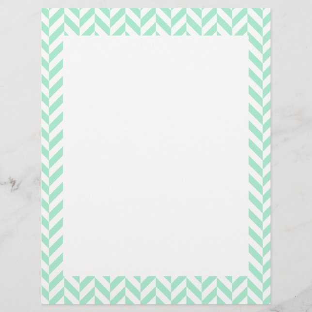 Padrão de Chevron Verde-Menta Claro (Frente)