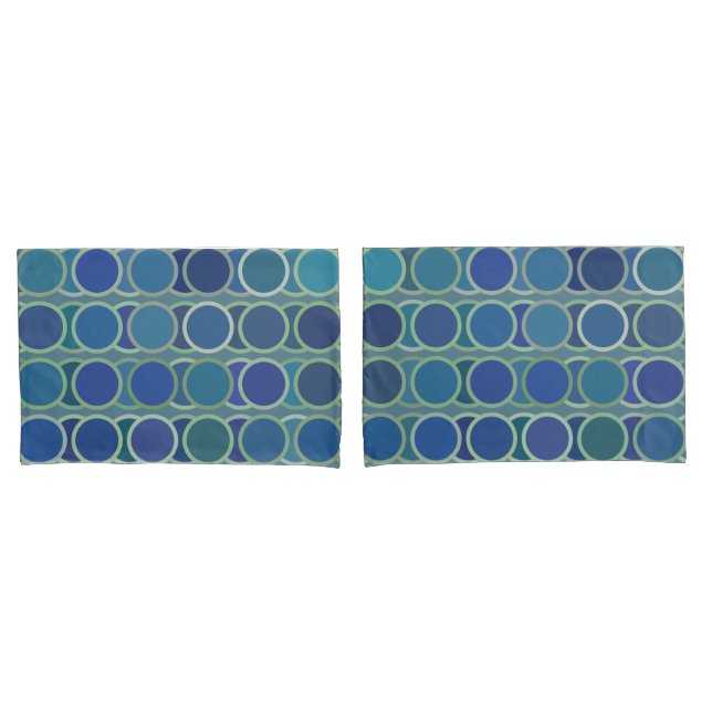 Padrão de Círculo de Tons Abstratos de Azul (Frente - conjunto)
