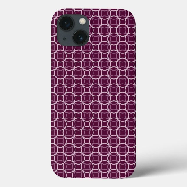 Padrão de Círculo Moderno Rosa e Roxo (Verso)