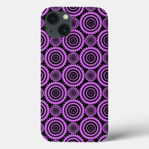 Padrão de Círculos Modernos Roxo e Preto