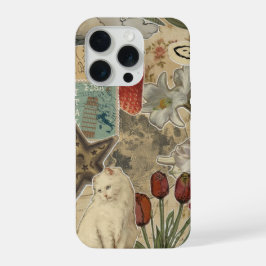Padrão de Colagem Floral de Gato – Design Artístic