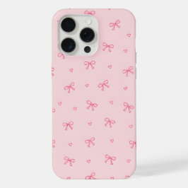 Padrão de Coração com Laço Rosa