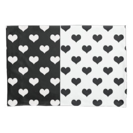 Padrão de Coração de Amor Branco Negro