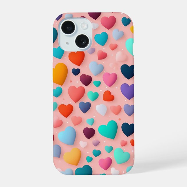 Padrão de coração multicolorido (Verso)