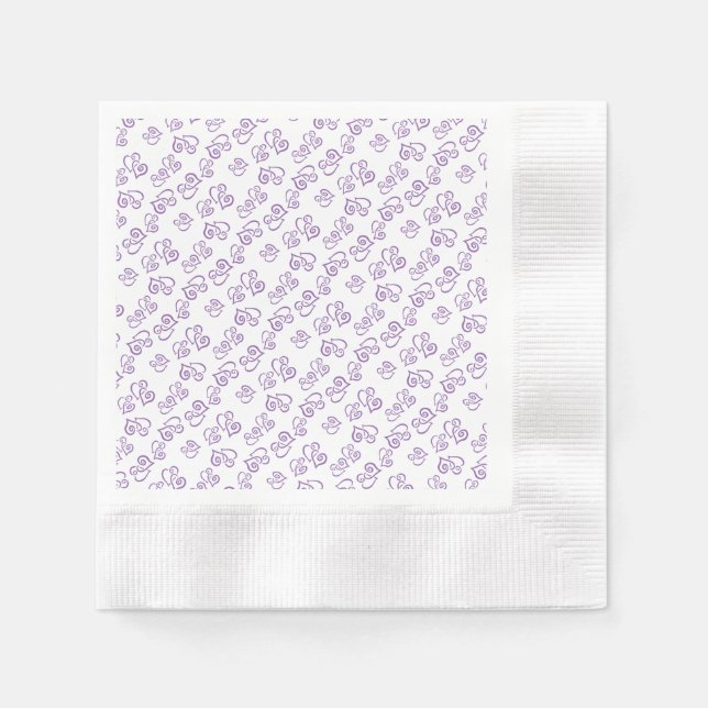 Padrão de Coração Roxo Ligado Sobre Guardanapos Br (Frente)