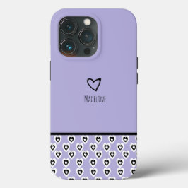 Padrão de Coração Simples Nome Roxo