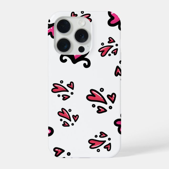 Padrão de Corações Cor-de-Rosa – Design Fofo de Ra (Verso)