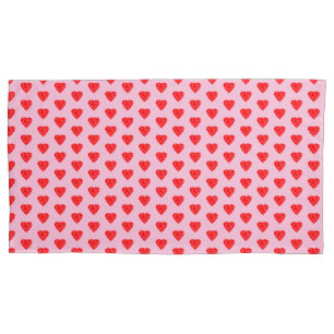Padrão de Corações de Amor Rosa e Vermelho 