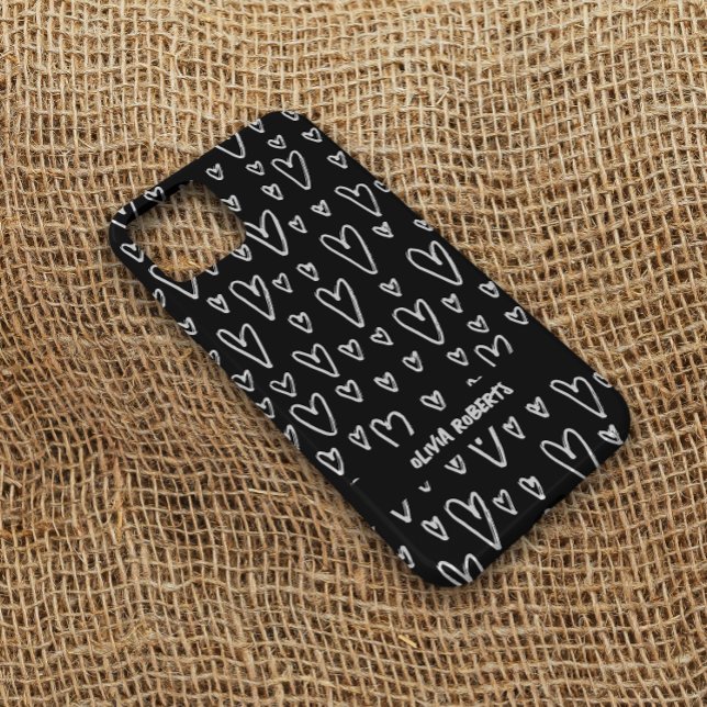 Padrão de Corações de Giz Branco na moda Personali (Criador carregado)