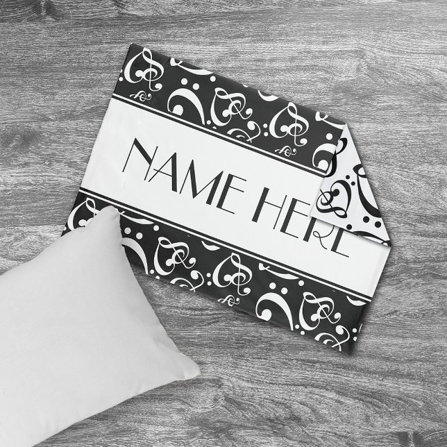 Padrão de Corações de Música Preta e Branca (Criador carregado)