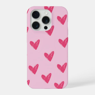 Padrão de Corações Desenhados à Mão Rosa Fofo Esté
