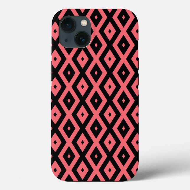 Padrão de coral e diamante preto Case-Mate iPhone  (Verso)