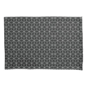 Padrão de Cubo Geométrico Preto e Branco