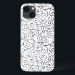 Padrão de Curva Preta Pintado à Mão em Branco<br><div class="desc">Curvas pretas pintadas à mão giram, se encontram e se divertem nesta design de repetição em todo o lado sobre um fundo branco. As linhas curvas terminam com designs de rolagem. A imagem decorativa é fluente e delicada. Pintura aquosa, digitalizada. Copyright © 2014 Claire E. Skinner. Todos os direitos reservados....</div>