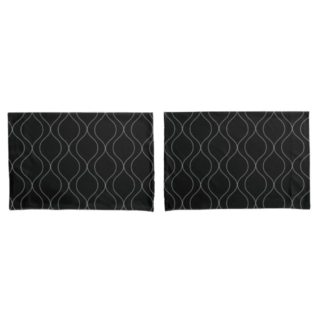 Padrão de Curvas Ogee Modernas Cinza Preto Branco (Frente - conjunto)