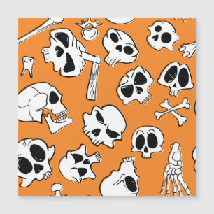 Padrão de Desenho de Caveiras e Ossos de Halloween