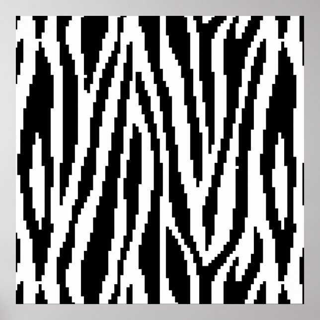 Padrão de Design de impressão de pixel zebra de 8  (Frente)