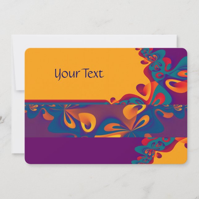 Padrão de Design gráfico - laranja violeta + texto (Frente)