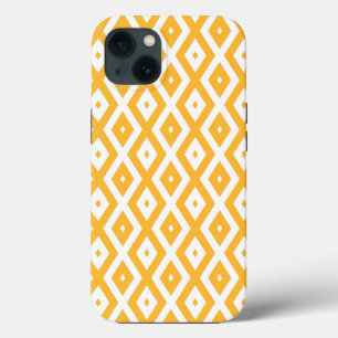 Padrão de diamante amarelo sunny e branco Case-Mat