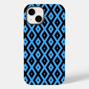 Padrão de diamante azul-céu e preto