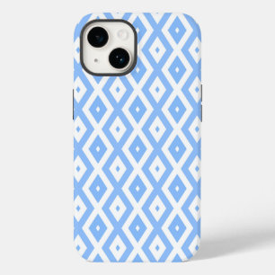 Padrão de diamante azul e branco