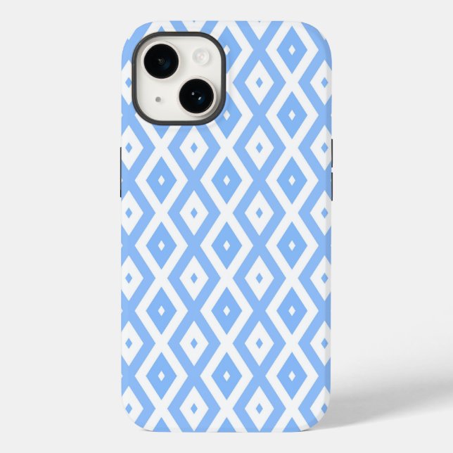Padrão de diamante azul e branco (Verso)
