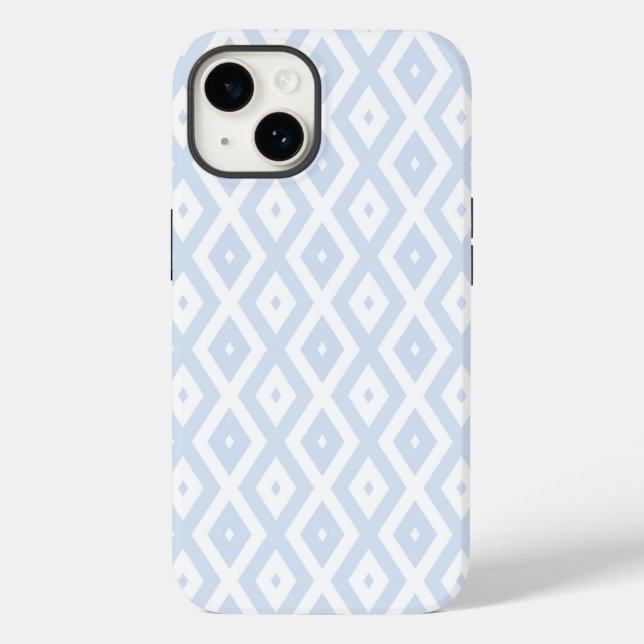 Padrão de diamante branco e azul pálido (Verso)