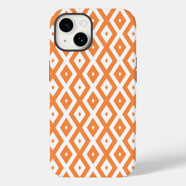 Padrão de diamante branco e laranja (Verso)