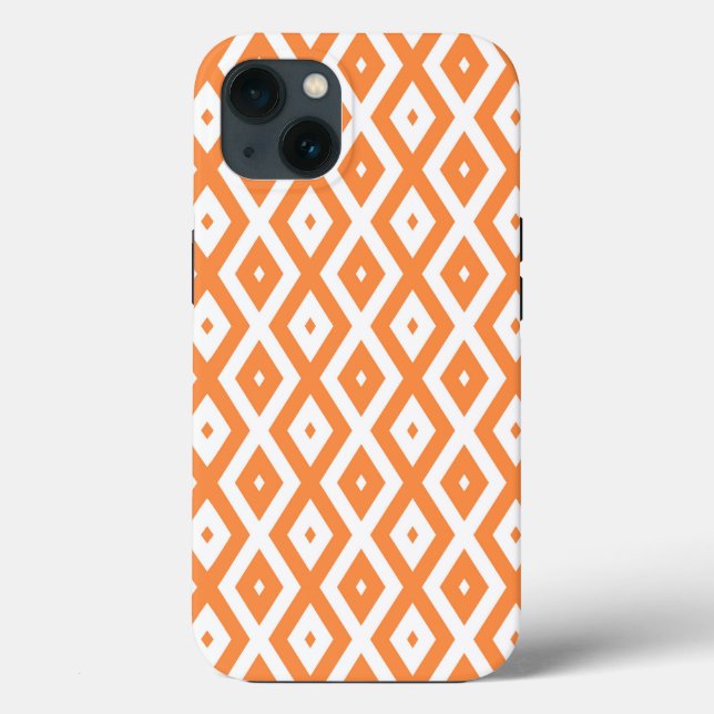 Padrão de diamante branco e laranja Case-Mate iPho (Verso)