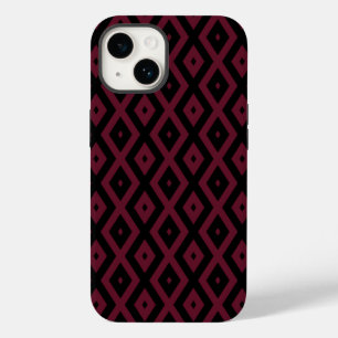 Padrão de diamante burgundy e preto