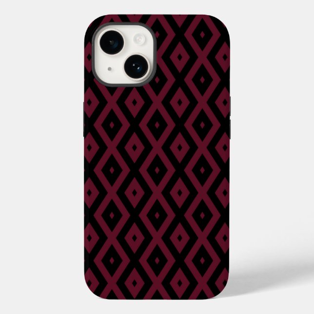 Padrão de diamante burgundy e preto (Verso)